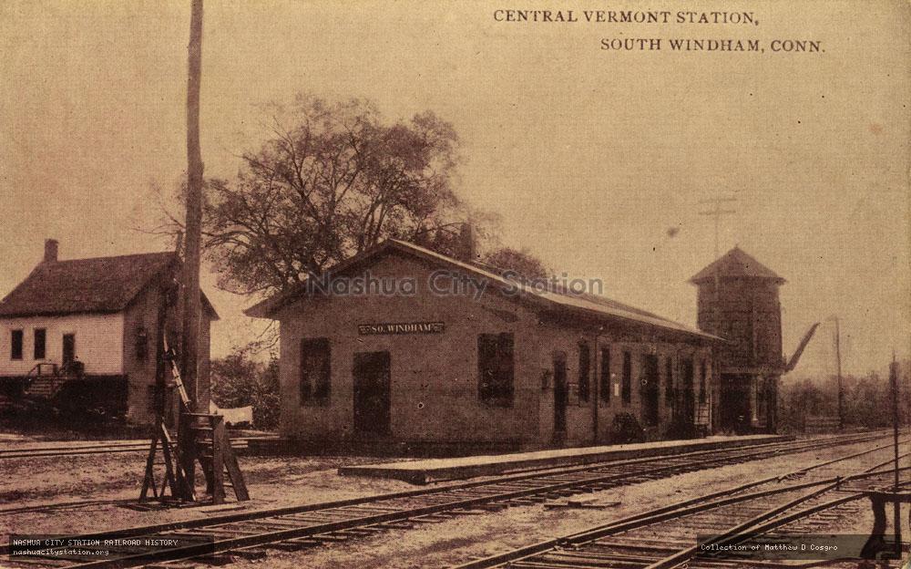 Postcard: Central Vermont Station, South Windham, Connecticut